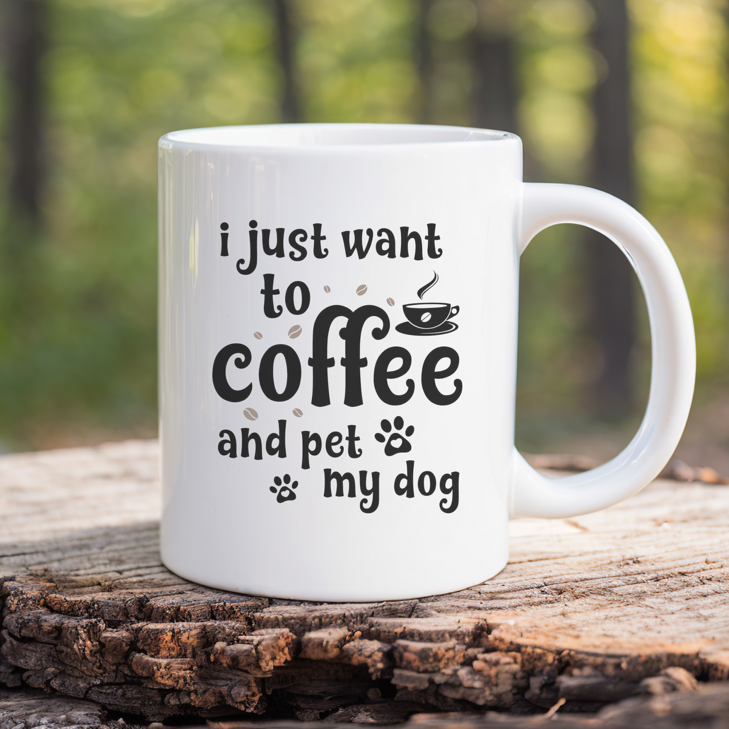 'i just want to coffee and pet my dog'