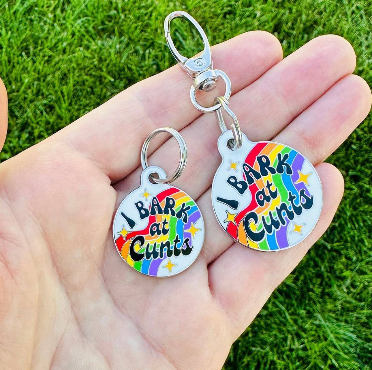 "I Bark at Cunts" Dog Tag