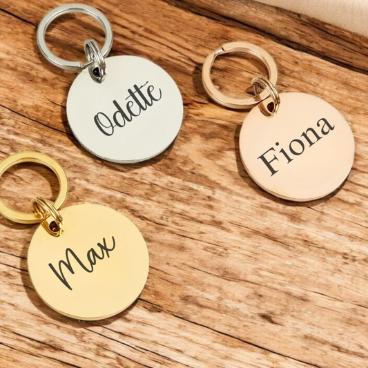 Gepersonaliseerde ronde hondentag voor je hond