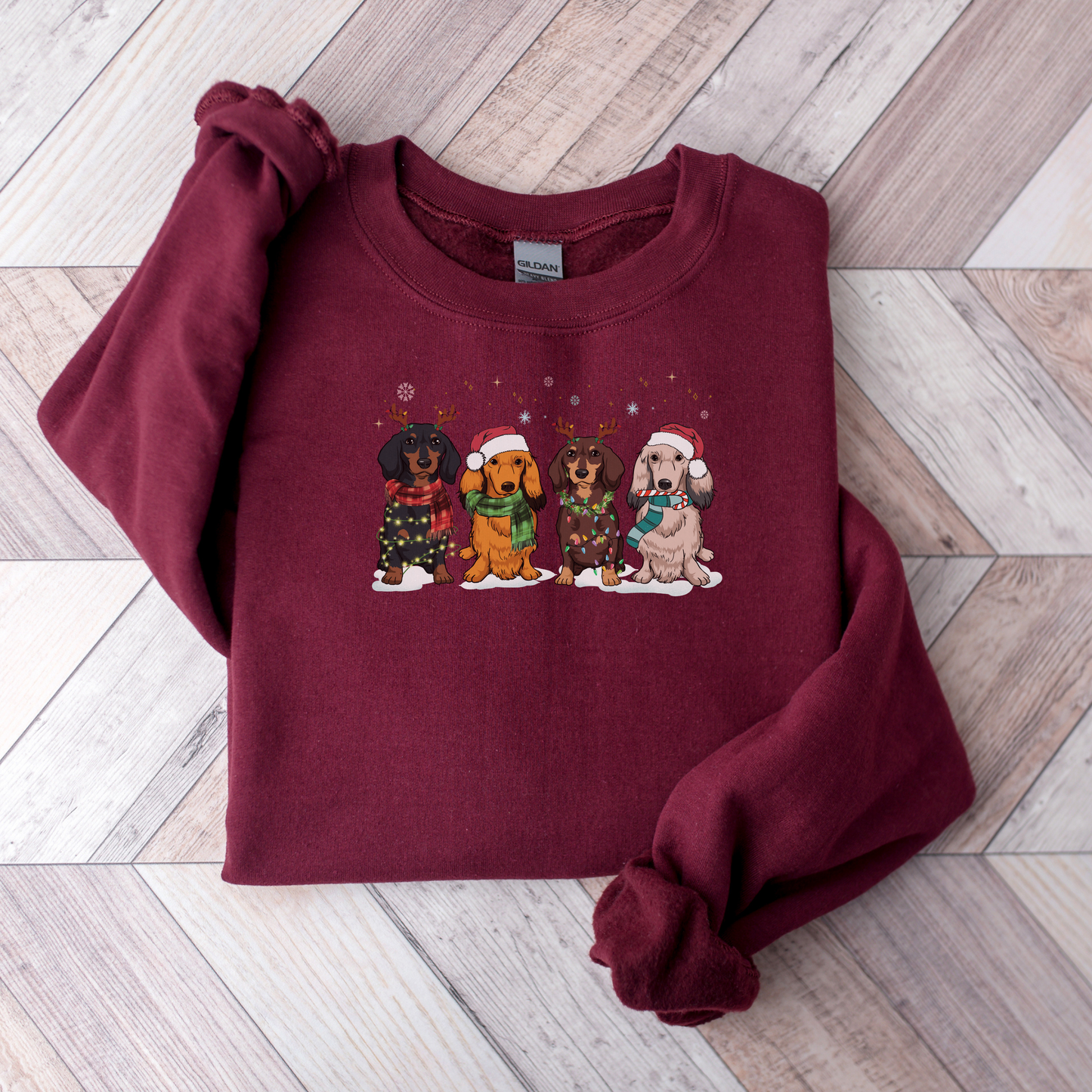 Schattige kerst teckel trui