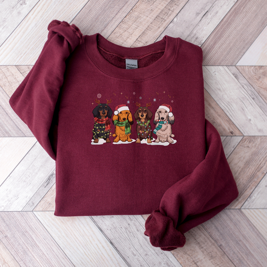 Schattige kerst teckel trui