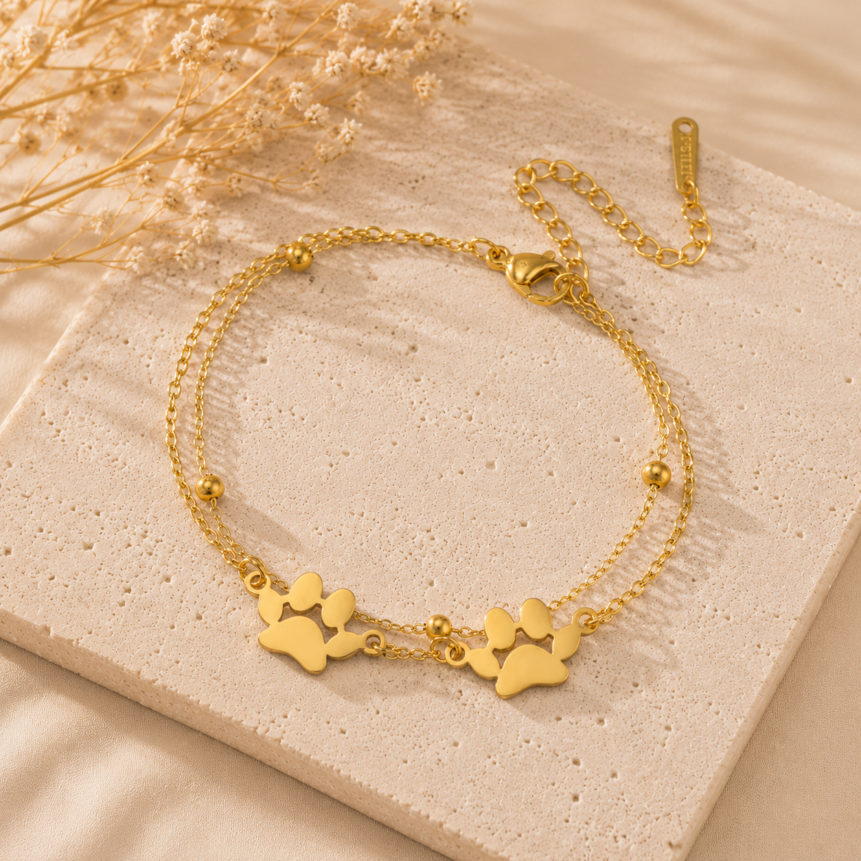 Armband 2 hondenpootjes