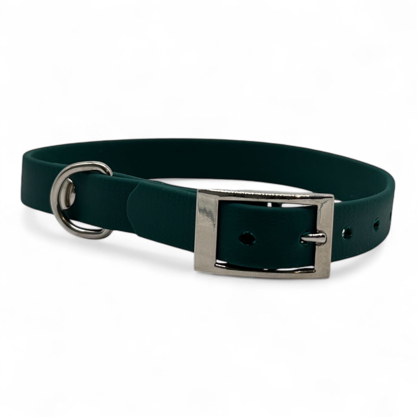 'Dark green' halsband met chroom afwerking